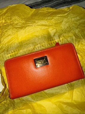 Orange Zip-Around Wallet